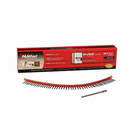 Fastenmaster PAMFast No.6 x 1.25 in. Phillips Collated Drywall Screws, 1000PK 2003026